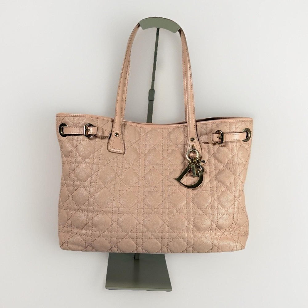 00013. Christian Dior Women Bag Rare Cannage Pana Tote A4 Pink Limited Edition - Picture 6 of 8
